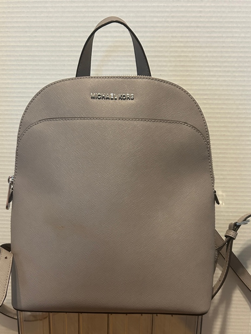 Michael Kors Light Taupe Saffiano Leather Backpack